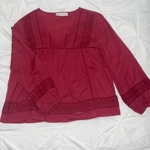 Lucky Brand Dark Red Blouse